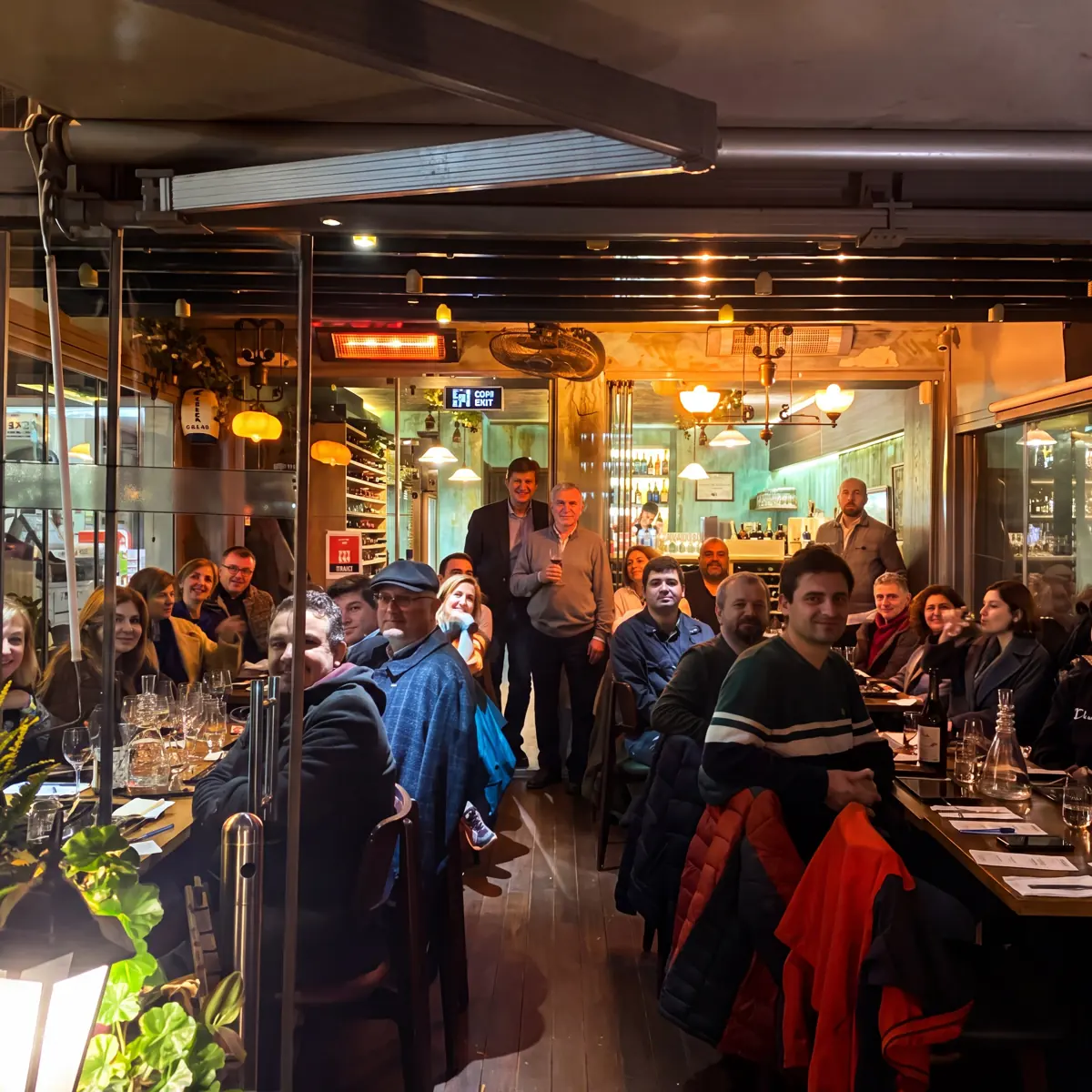 A sommelier-led Turkish wine tasting evening with guests at WAYANA Wine Bar in Moda, Kadıköy